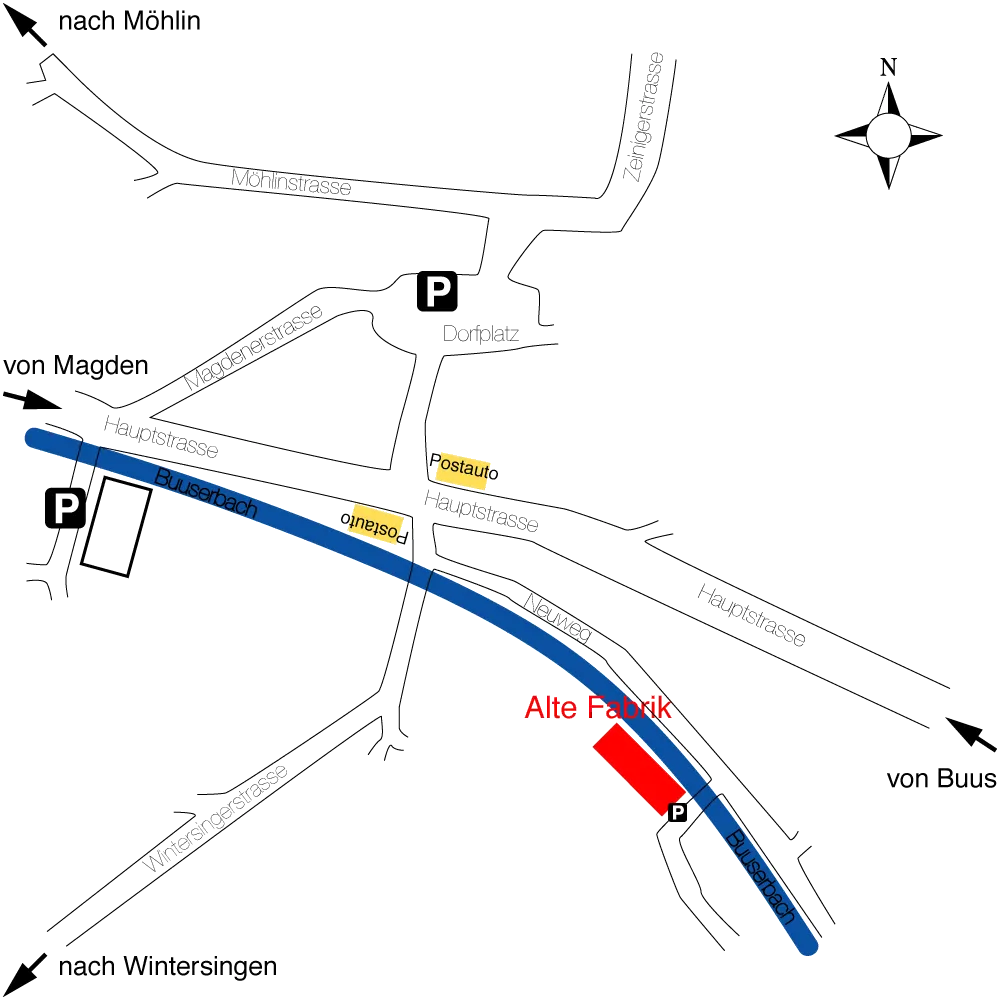 Handgezeichneter Lageplan zum Malraum Maisprach